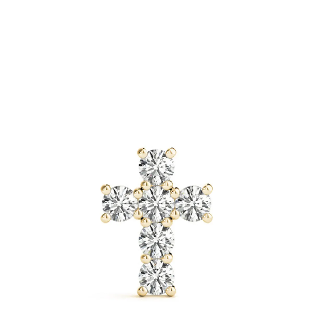 1/2 Carat Tw Diamond Religious Cross Pendant In 14K Yellow Gold