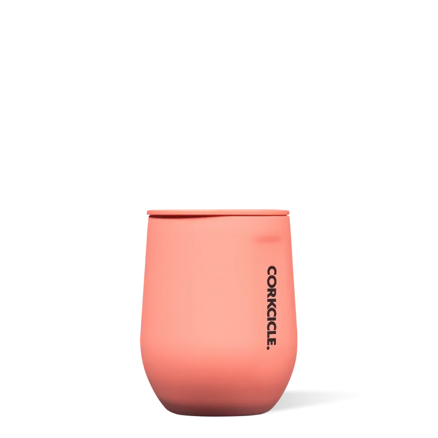 12oz Stemless in Neon Lights Coral Corkcicle