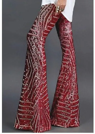 1970s Inspired Bell Bottom Patterned Pants