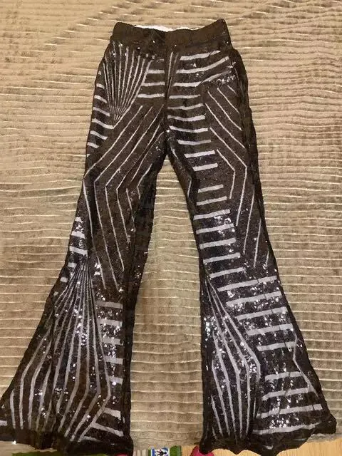 1970s Inspired Bell Bottom Patterned Pants