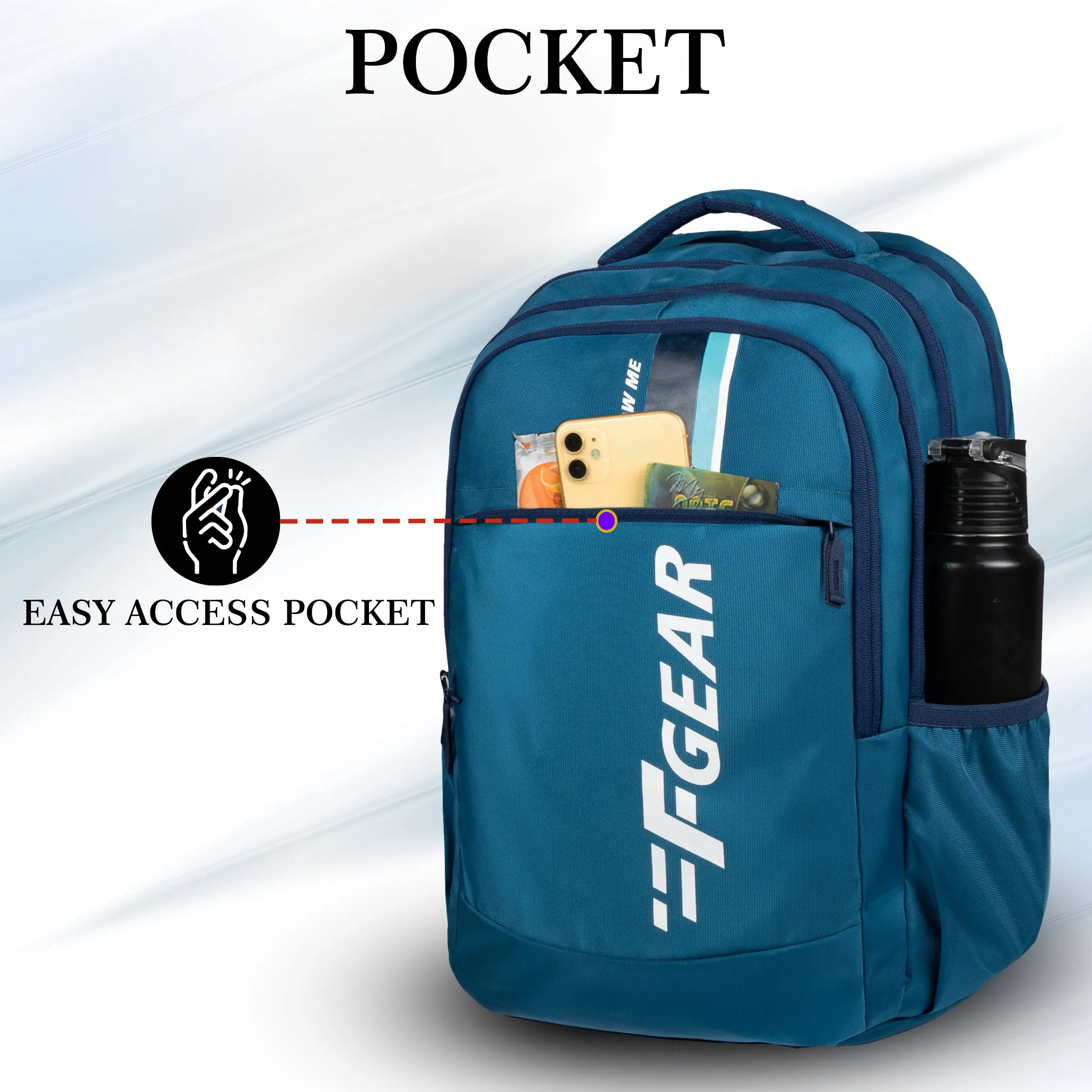 Airmate 29L Aqua Blue Backpack with raincover