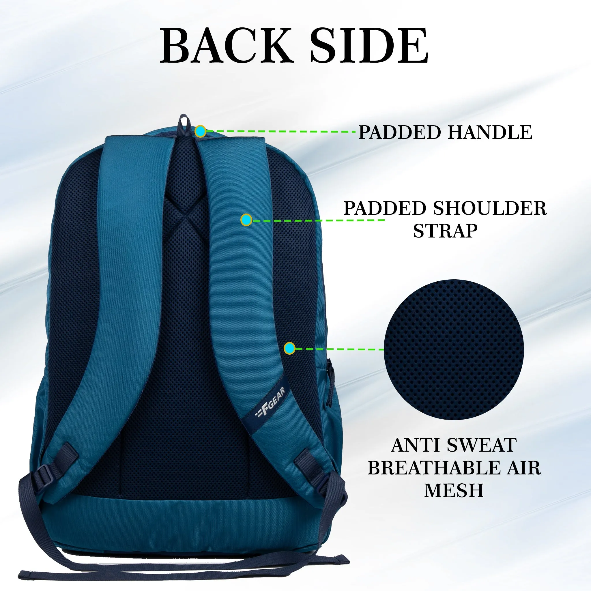 Airmate 29L Aqua Blue Backpack with raincover