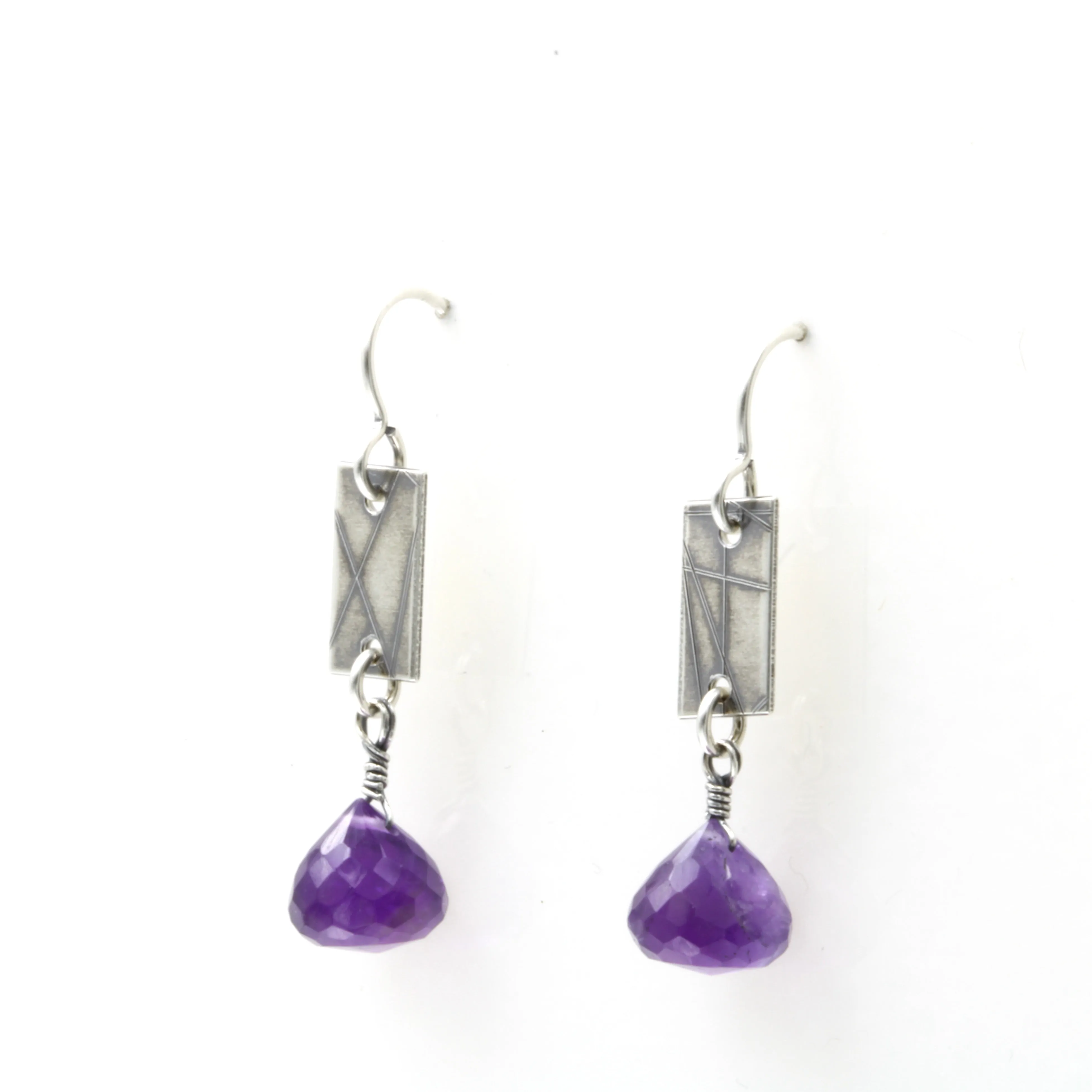 Amethyst Strip Earrings