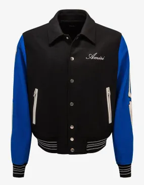 Amiri Black & Blue Bones Varsity Jacket