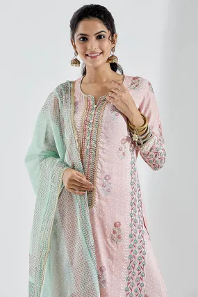 Baby Pink Foil Kurta Set