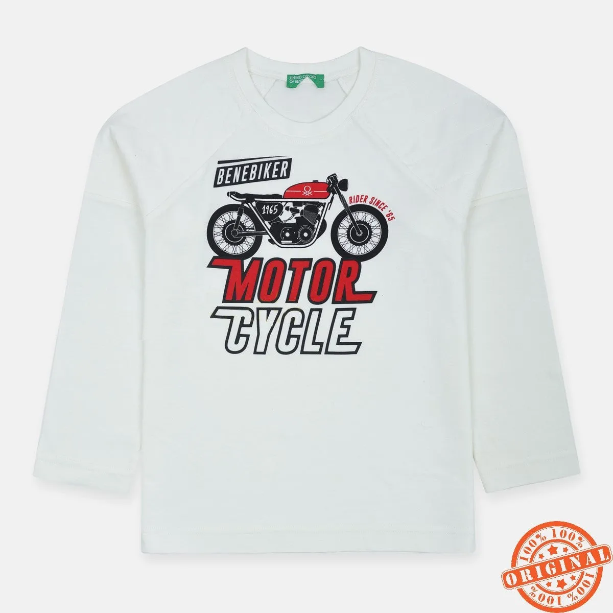 Benetton Motor Cycle White Full Sleeve Shirt 11342