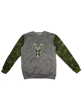 Big & Tall Fanatics Camouflage Milwaukee Bucks Crewneck Sweatshirt