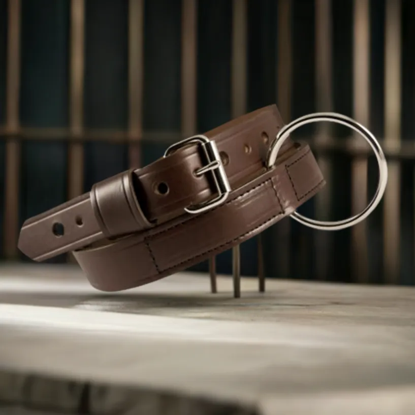 Boston Leather 1 ½ Restraint Belt, Brown Standard