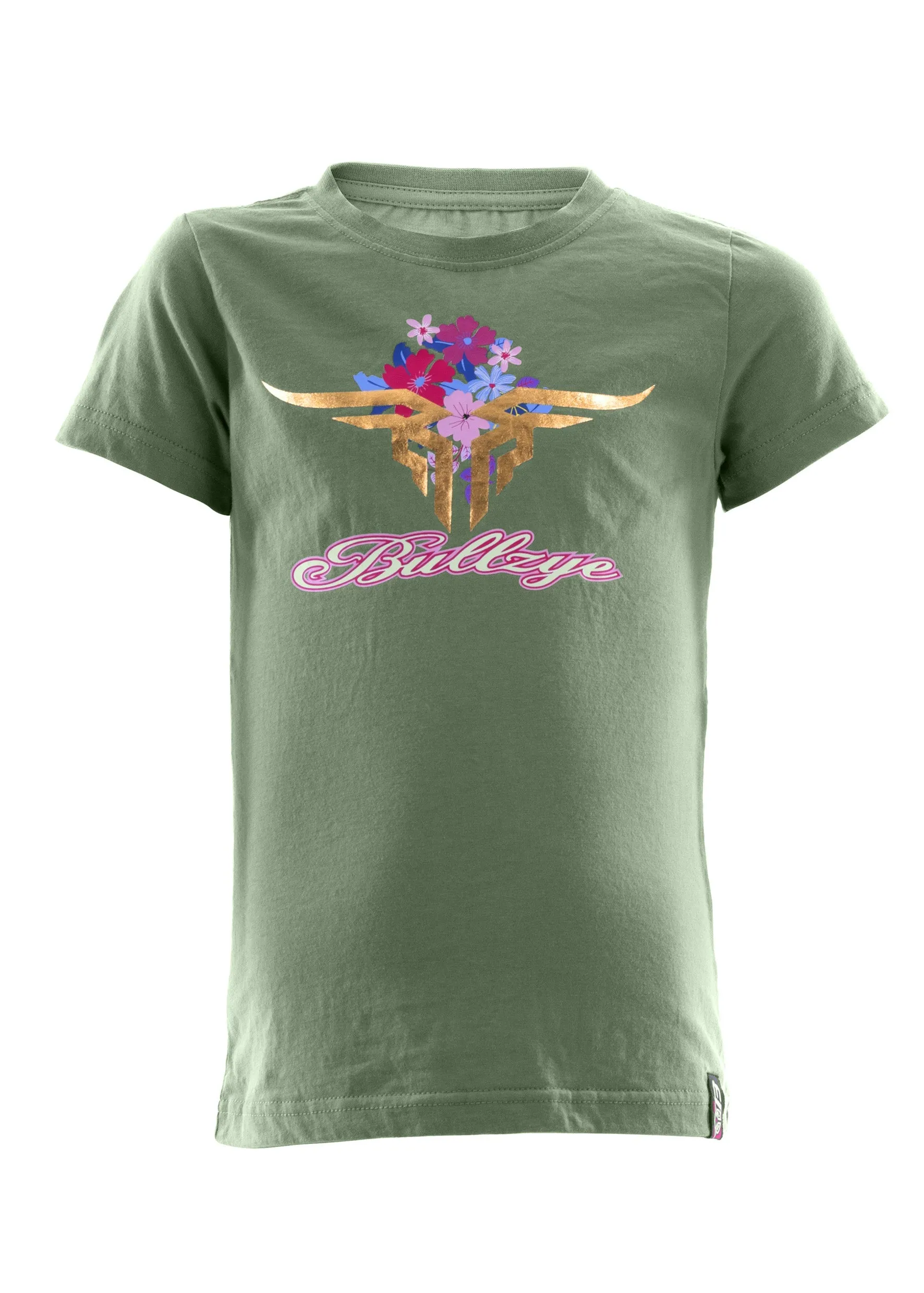 Bullzye Girls Bloom Short Sleeve Tee - Moss - B2S5503213