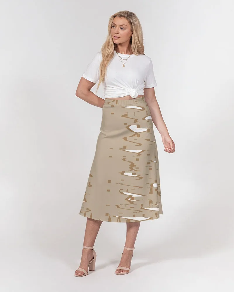 camell Women's A-Line Midi Skirt