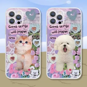 Cute Yawn Kitty Cat Gemstone Phone Case