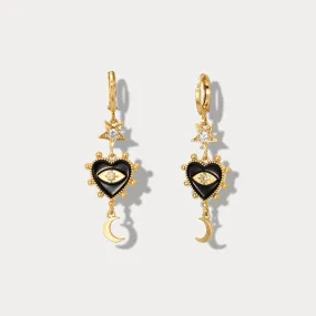 Devil Eye Heart Earrings