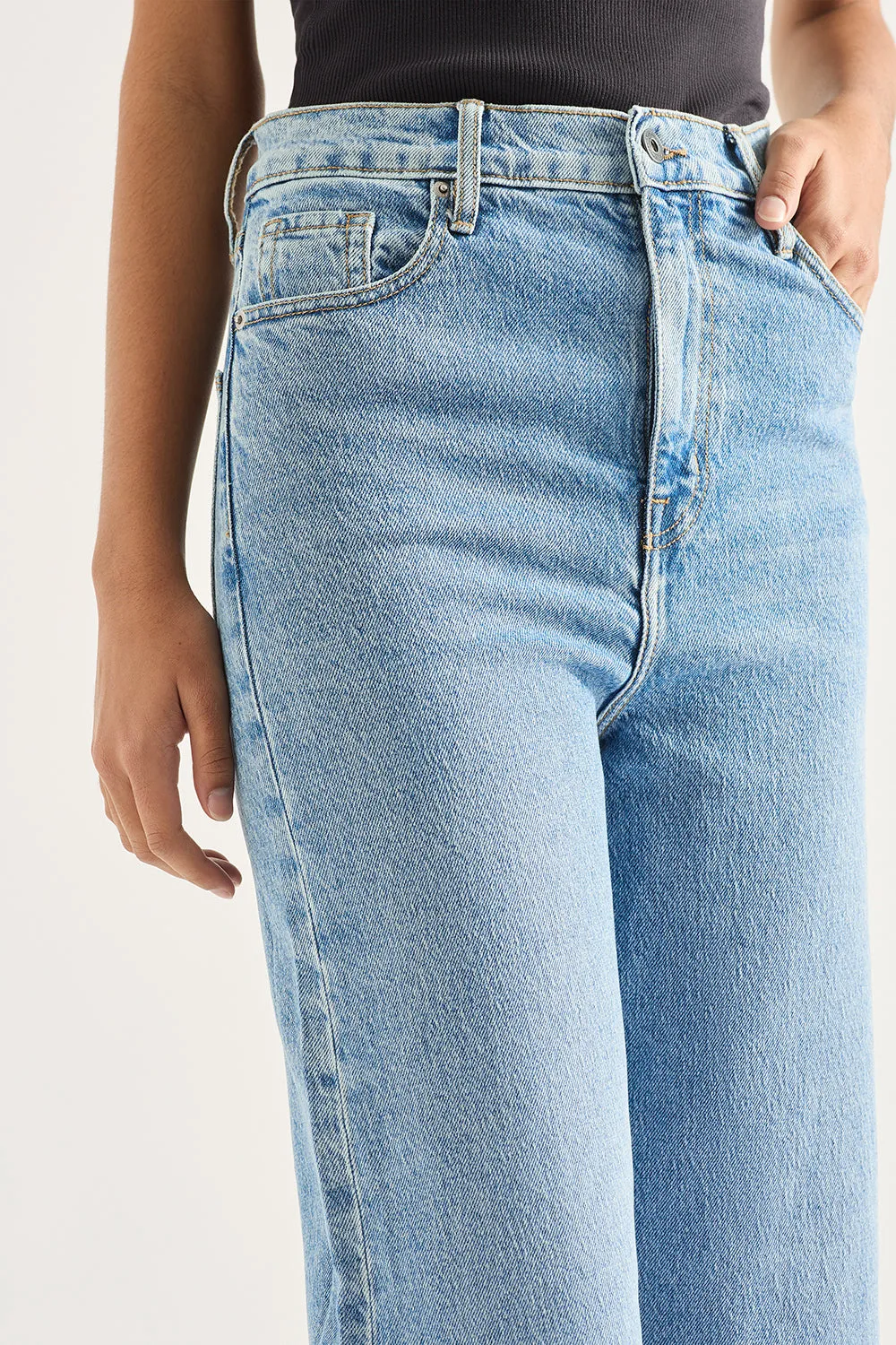 Ellie High Rise Wide Leg Jean - Era Blue