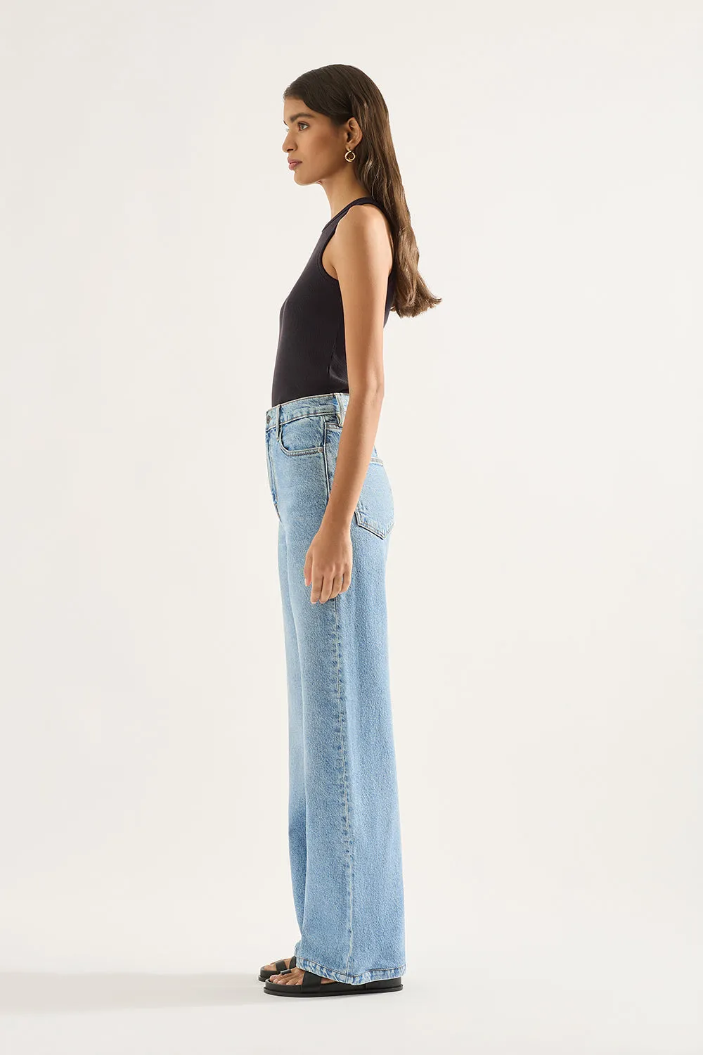 Ellie High Rise Wide Leg Jean - Era Blue