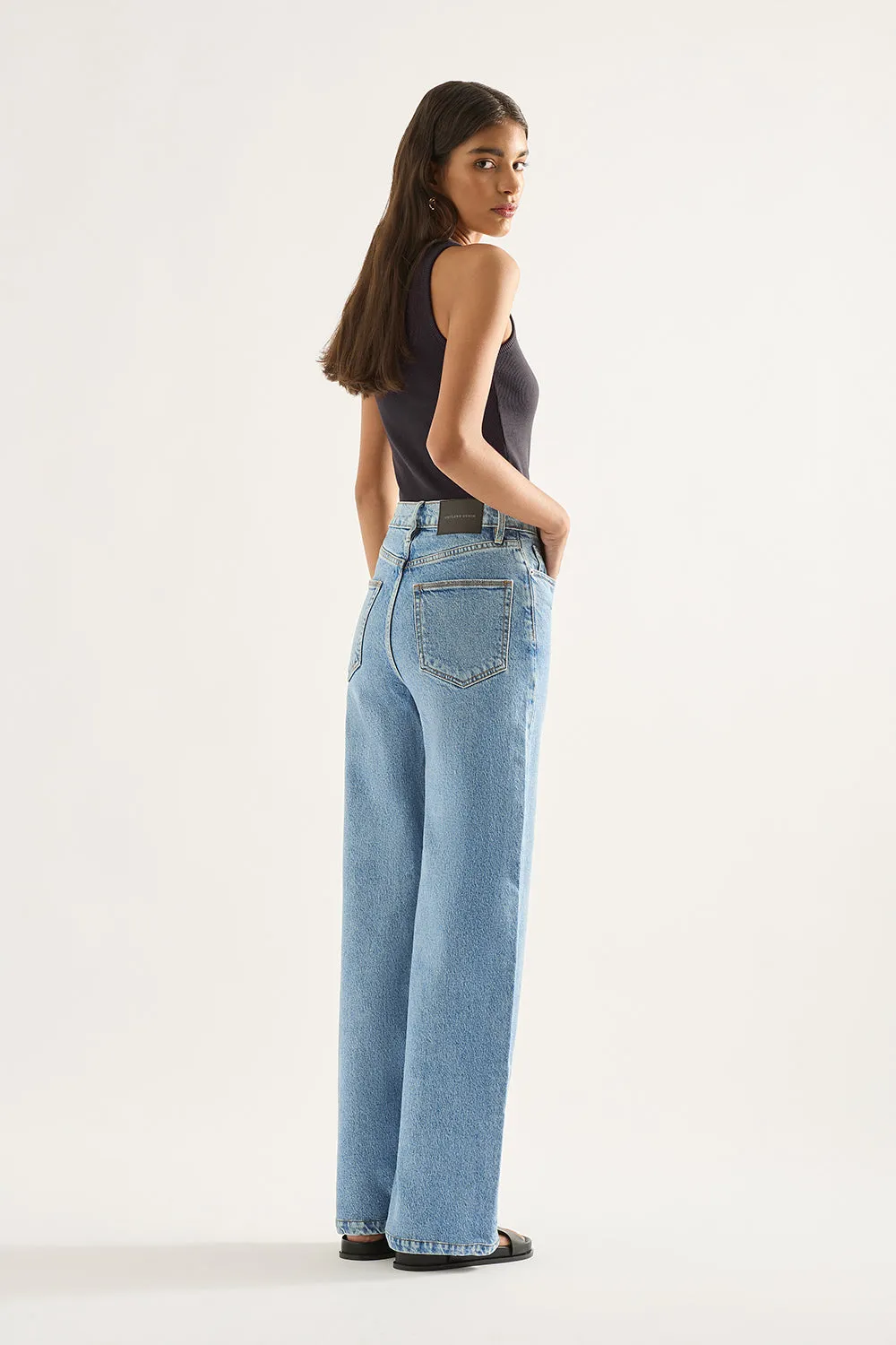 Ellie High Rise Wide Leg Jean - Era Blue