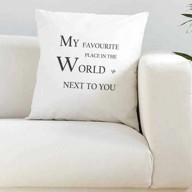 Favourite Place White Silk Cushion