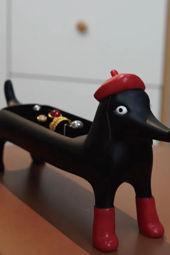 French Dachshund Jewelry Holder