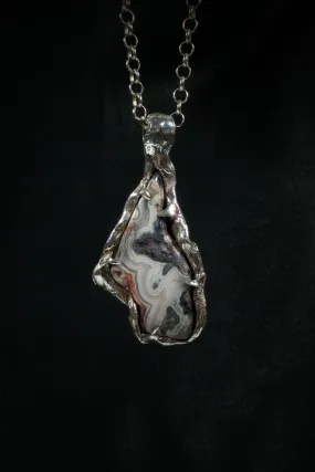 Layers of Space (Agate, Sterling Silver Pendant)