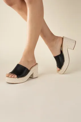 LOCK ESPADRILLE MULE HEELS