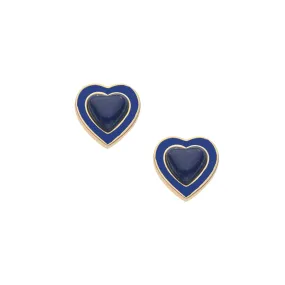 LOVE Petite Enchanted Heart Earrings in Lapis