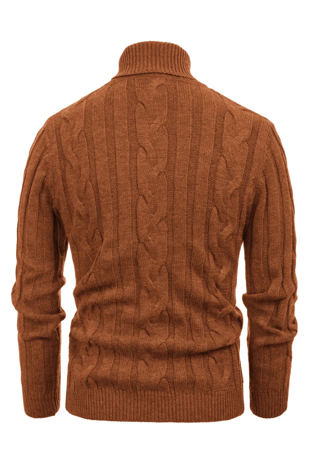 Men's Casual Turtleneck Sweaters Cable Knit Thermal Pullover Sweater