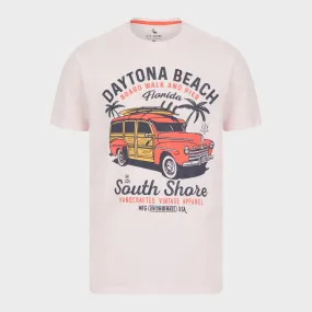 Men`s Pink Daytona Beach T-Shirt