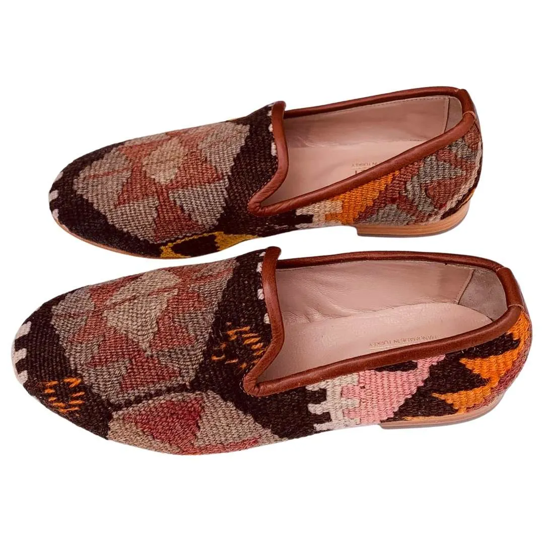 Men's Turkish Kilim Loafers | Brown Patterned