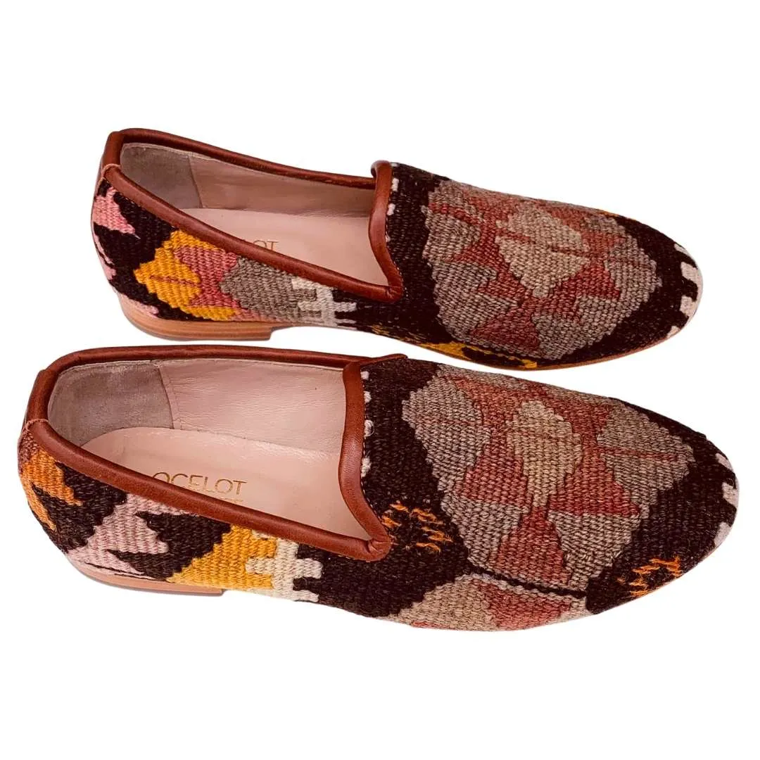 Men's Turkish Kilim Loafers | Brown Patterned