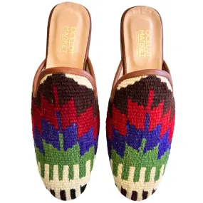 Men's Turkish Kilim Mules | Multicolor Pattern