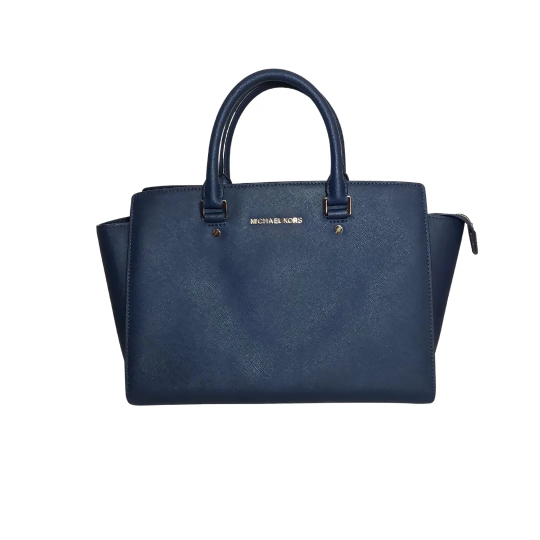 Michael Kors Navy Leather Large Selma Satchel | Gently Used |