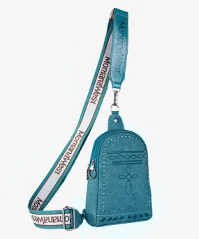 Montana West Embroidery Leather Sling Bag