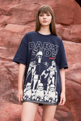 Navy Blue Dark Side Oversized T-shirt