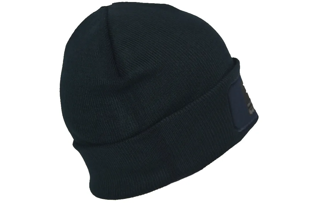 Navy Blue  turn up beanie, with official patch