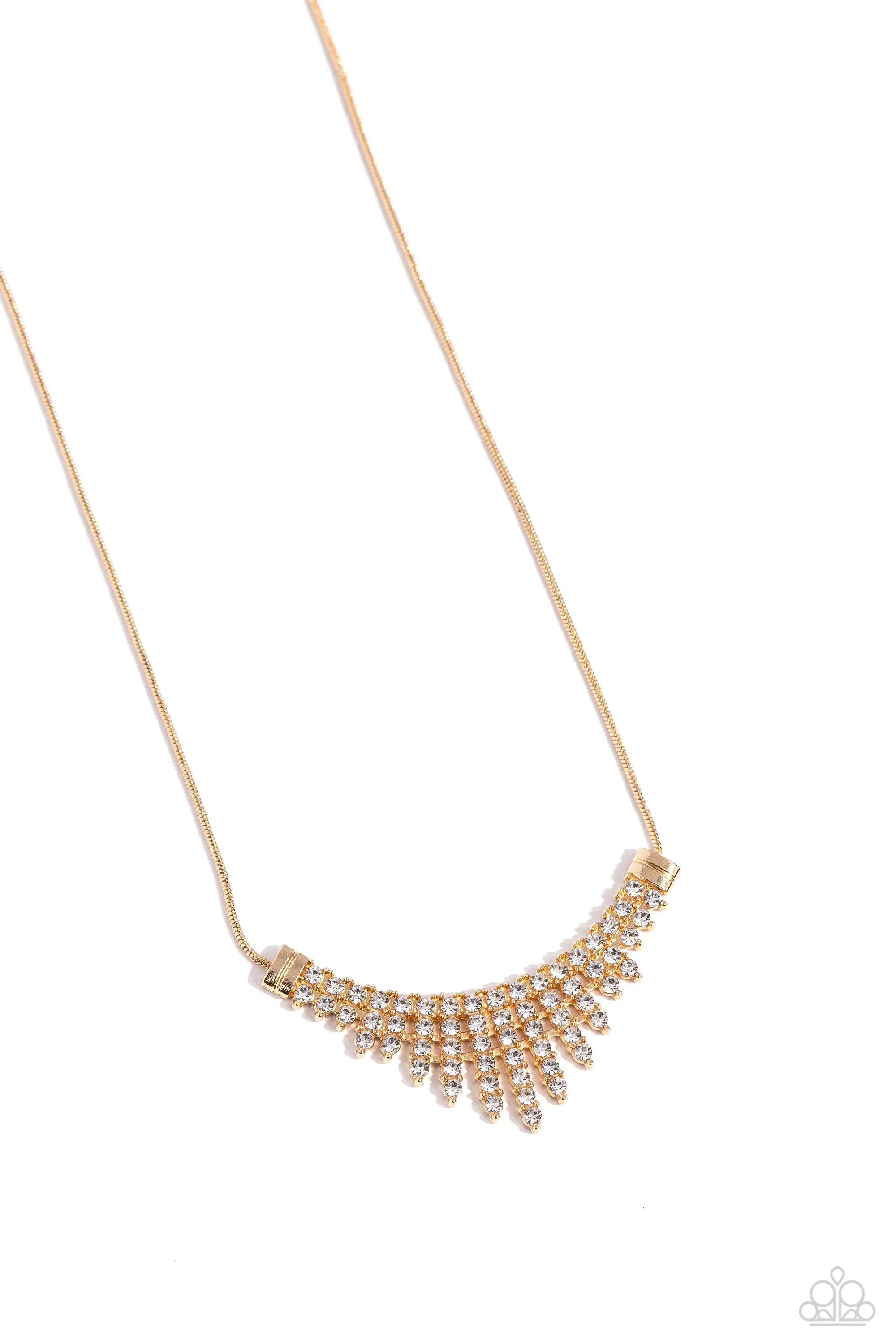 Paparazzi Dramatic Diadem Gold Necklace & Earring Set