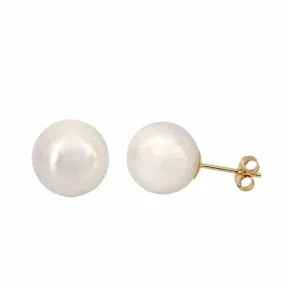 Real Gold  Pearl  Stud Earrings