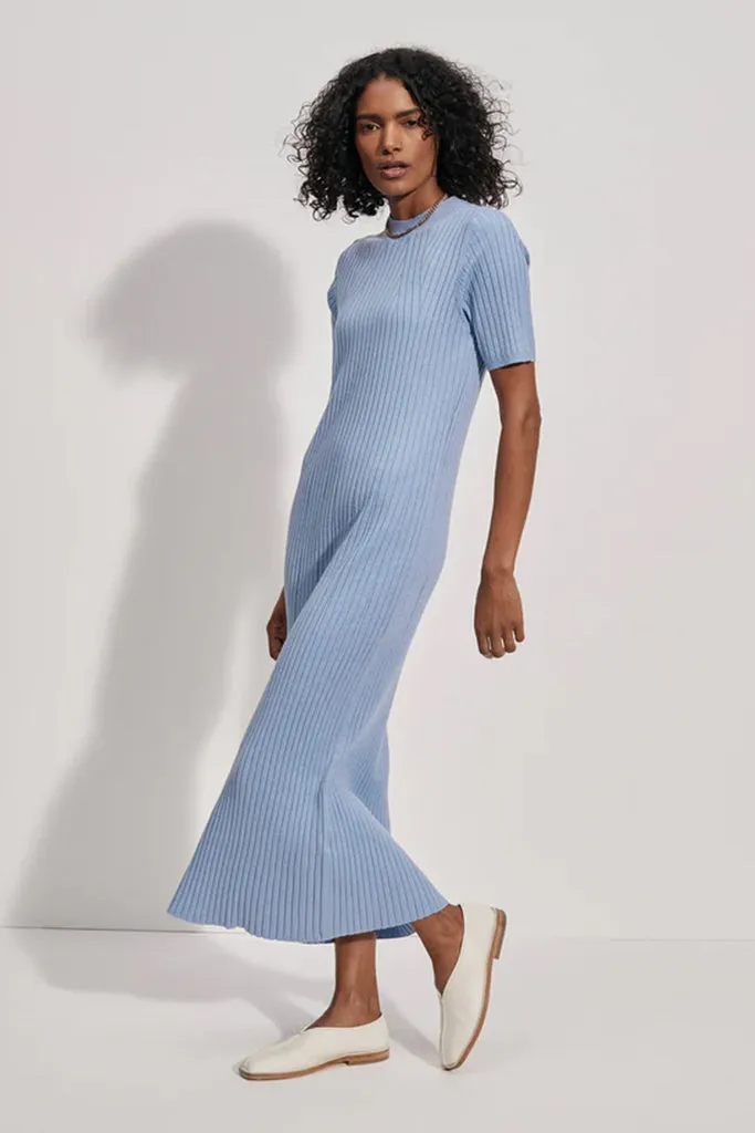 Varley - Maeve Rib Knit Midi Dress - Ashley Blue