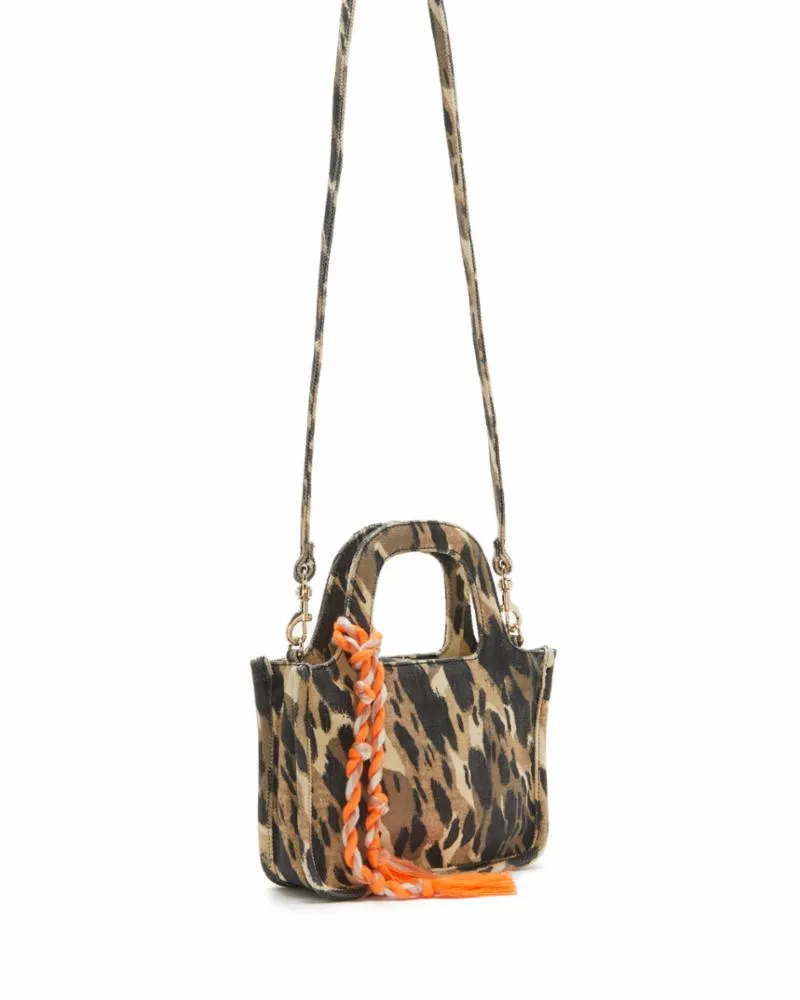 Vince Camuto Handbag ORIEL SM TOTE NATURAL/CAMO LEOPARD HEAVY TEX