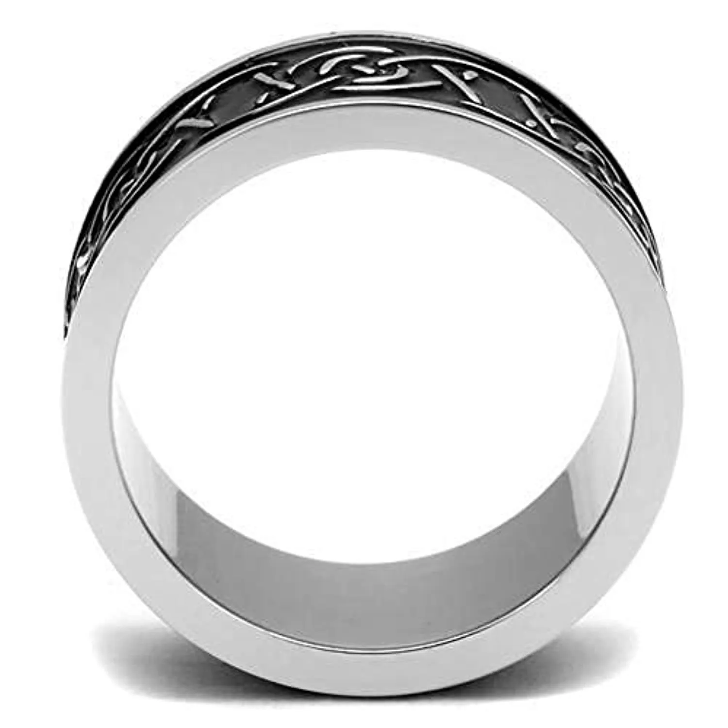 WildKlass Stainless Steel Ring High Polished Men Epoxy Jet