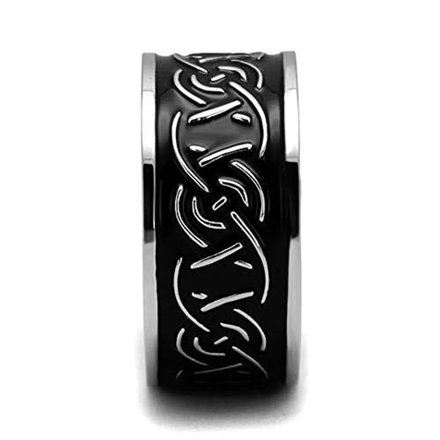 WildKlass Stainless Steel Ring High Polished Men Epoxy Jet