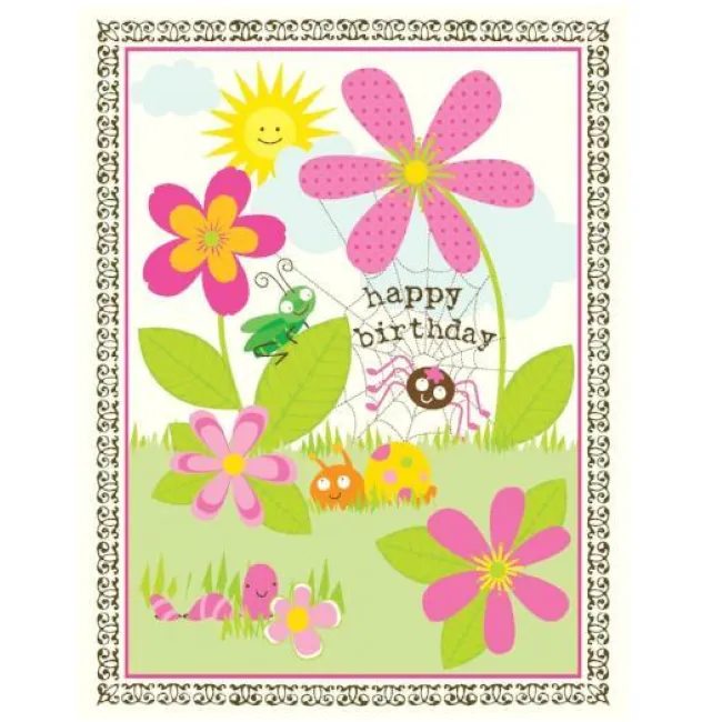 yellow bird paper greetings - garden critters birthday card