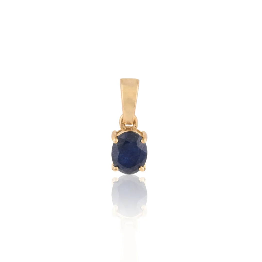 Yellow Gold Blue Sapphire Combo Jewelry Set